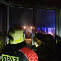 Pożar budynku mieszkalnego na ulicy Spacerowej 1.VII.22 r.